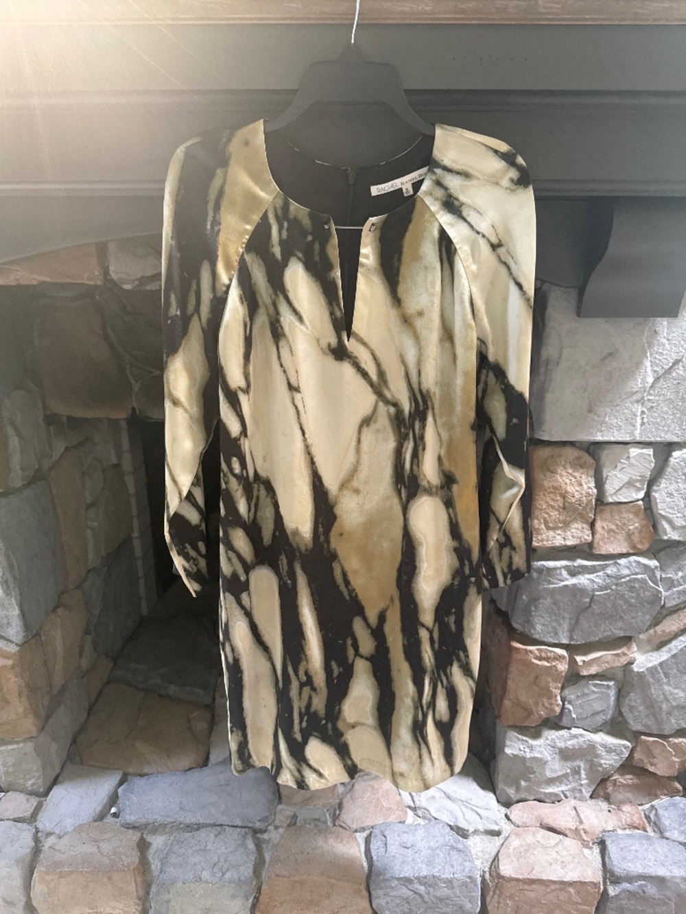Rachel by Rachel Roy size medium, black and gold silky short dress